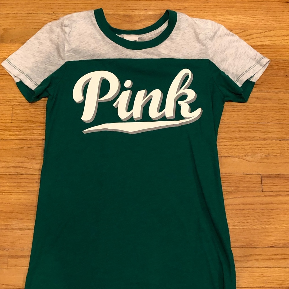 Victoria Secret Pink Green/White tee